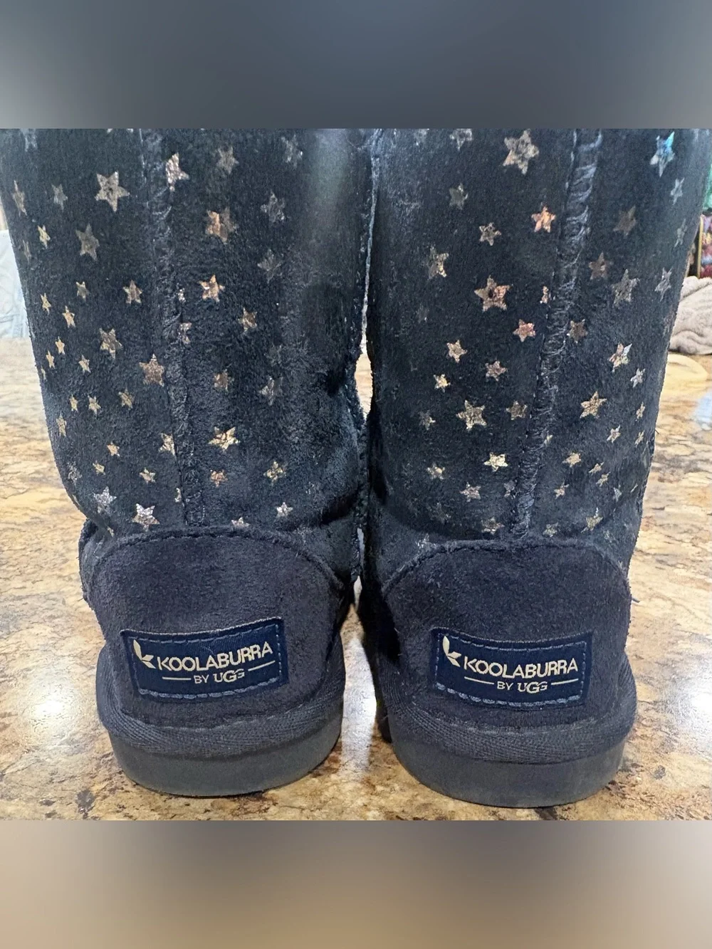 Koolaburra Navy Kids Star-Print Cozy Winter Boots
